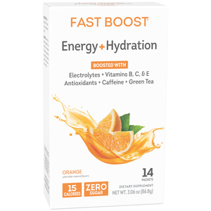 FAST BOOST Energy & Hydration Drink Mix, Orange (14ct)