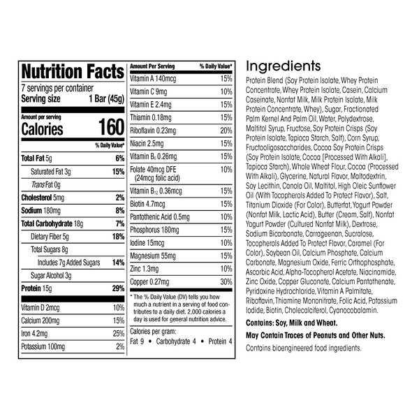 Meal Replacement Protein Bar (7ct) image number null